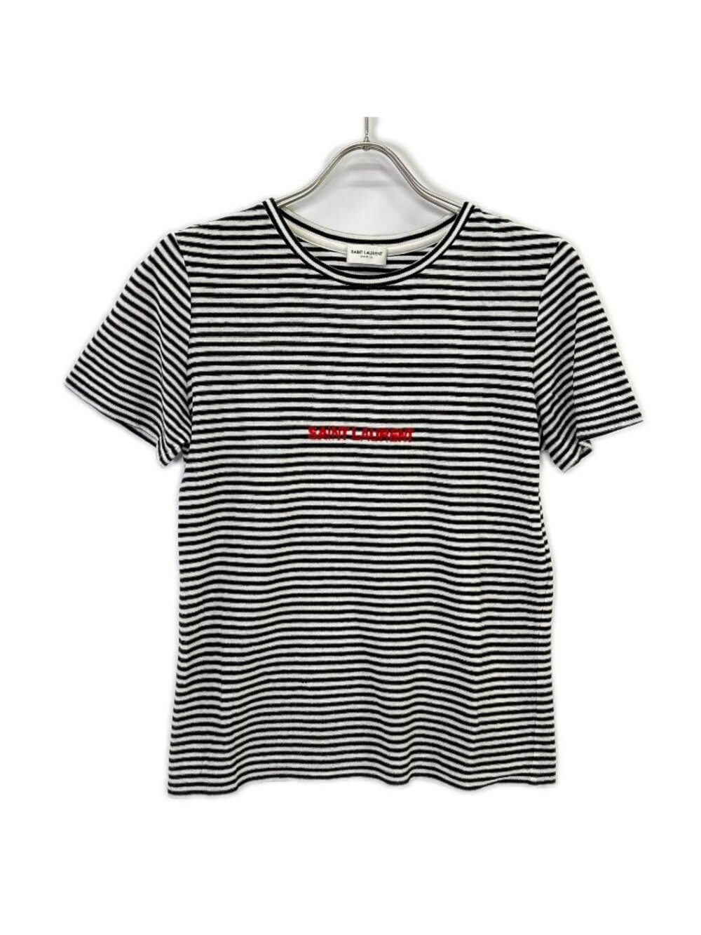 Saint Laurent Paris Border Logo Short Sleeve T-Shirt